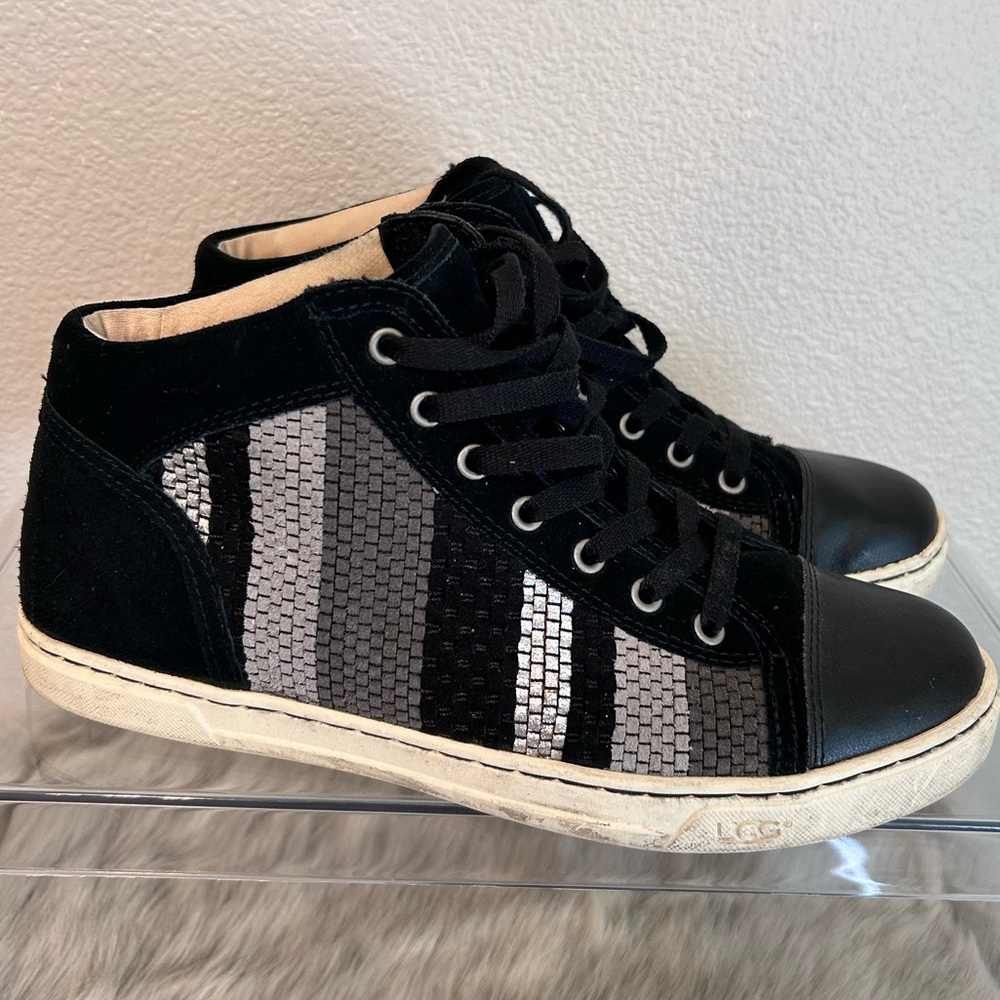 Ugg Black and Gray High-Top Sneakers size 9 - Picture 2 of 8
